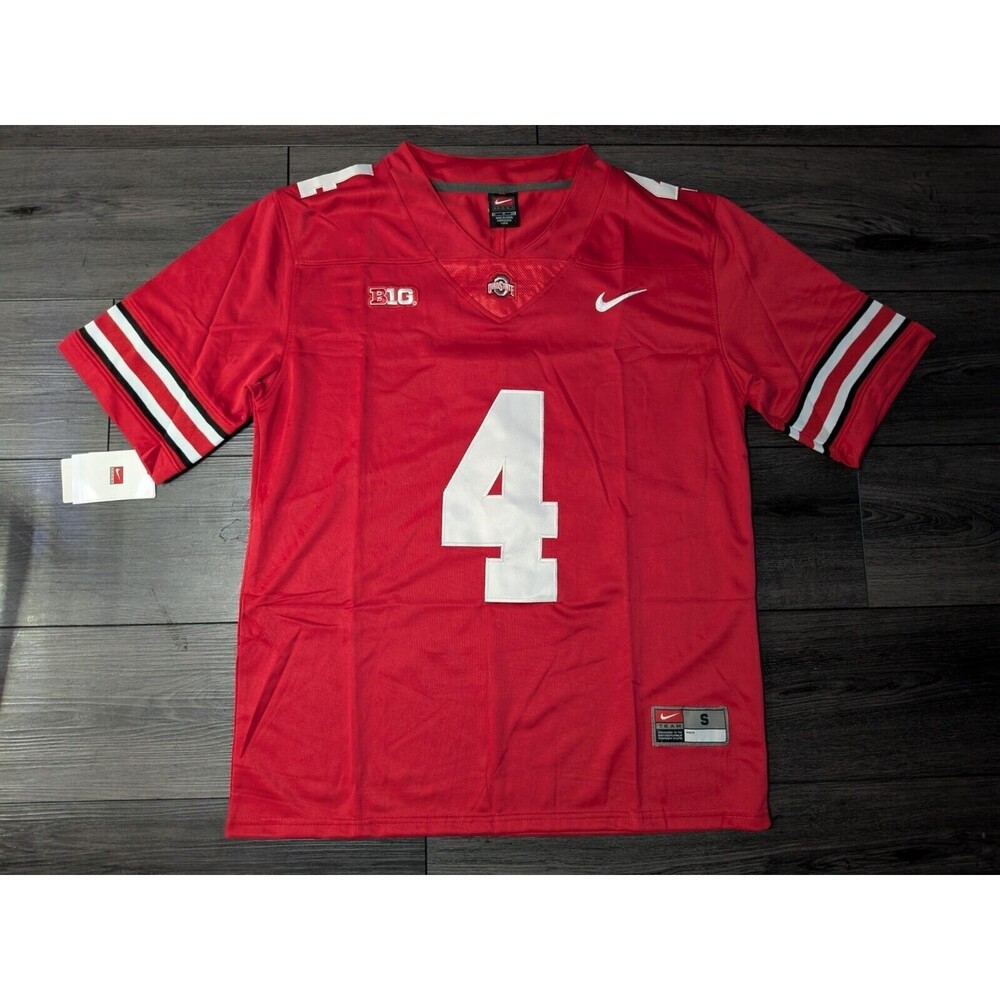🚨 Jeremiah Smith #4 Scarlet Red Ohio State Buckeyes Stitched Men's Small